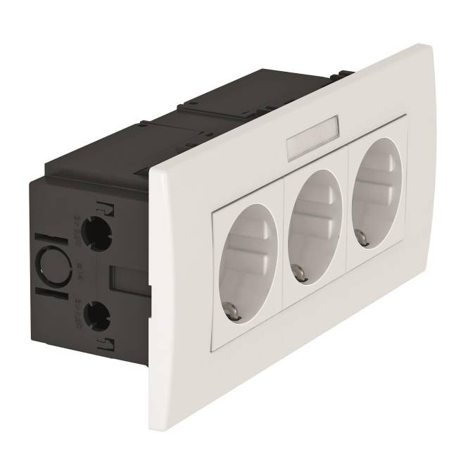 OBO SDE-RW D0RW3B Steckdoseneinheit Modul 45 3f 84x185x59mm PC rws 6119433 Install.Baumaterial