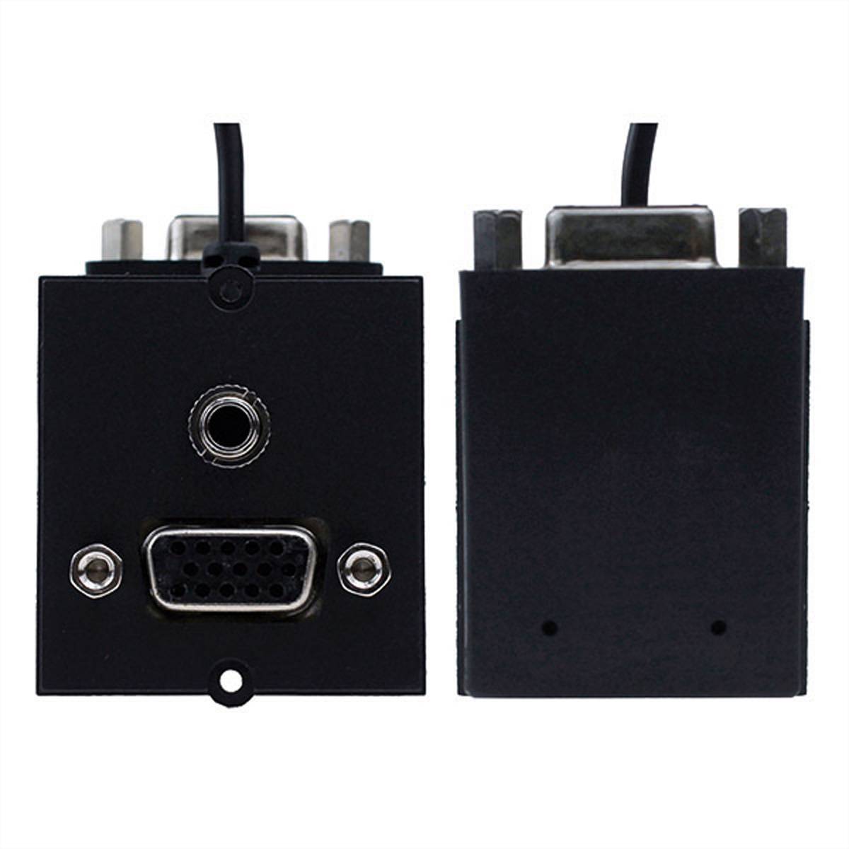 BACHMANN Rahmen 1xVGA+Klinke, 90° Abgang seitlich Stromversorgung