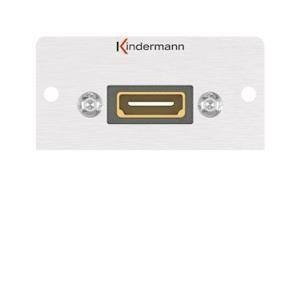 KIND Konnect 50 alu - HDMI 7444000542 v1.4 Blende 1/2 50x50 mit Kabelpeitsche Install.Baumaterial