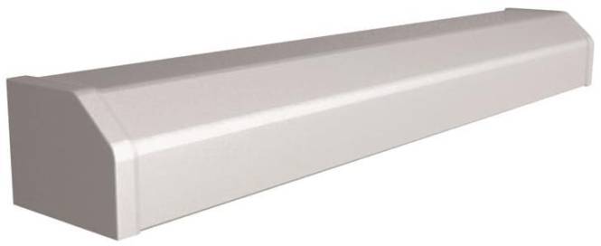 Ein weißes, rechteckiges Metallentlüftungsgitter mit Lamellenbauweise, das zur Steuerung des Luftstroms in HLK-Systemen verwendet wird.