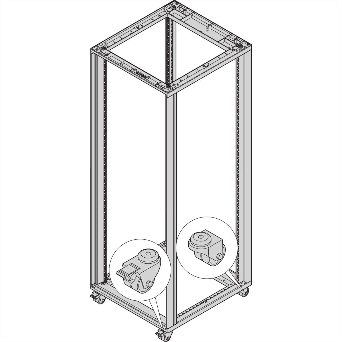 SCHROFF Lenkrollen - LENKROLLEN SET 200KG 50D 4ST 19 Schränke &amp, Ausbauteile Novastar