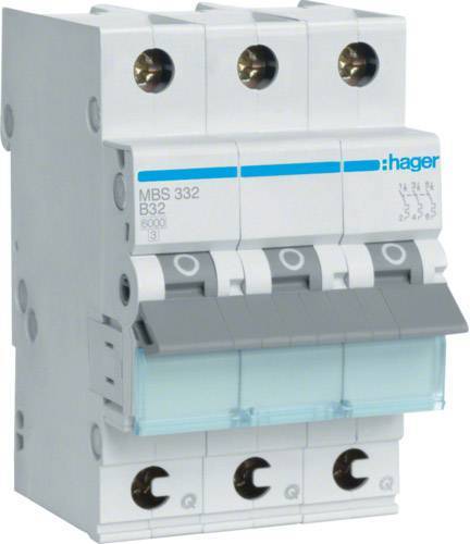 Hager Leitungsschutzschalter MBS332 ** 3polig 6kA B-32A QuickConnect 3M Install.Baumaterial