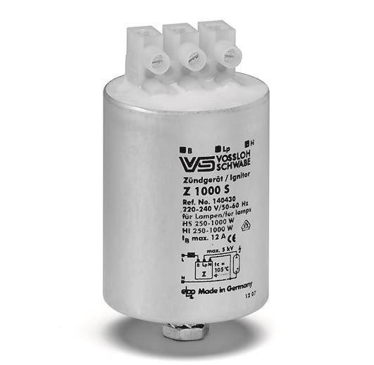 VOSS Elektr. Zündgerät Z 1000 S 140430 f. HS HI 250-1000W Gehäuse Alu Techn.Licht/Wohnraum