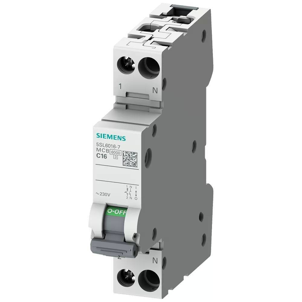 Siemens Leitungsschutzschalter 5SL6016-7 230V 6KA, 1+N-POLIG/1TE C16 Install.Baumaterial