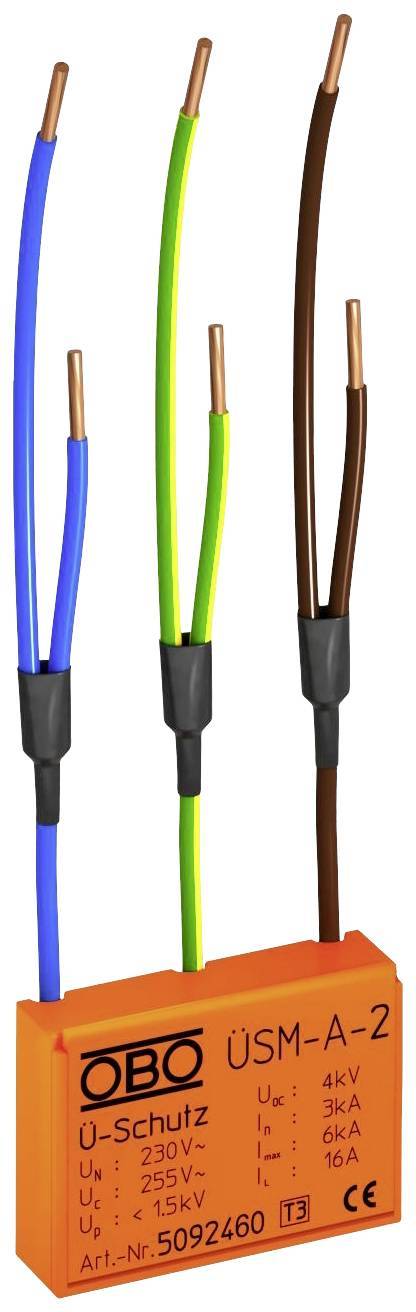 OBO ÃœSM-A-2 Ãœberspannungsschutzmodul f.alle Installationssysteme 255V 5092460 Install.Baumaterial