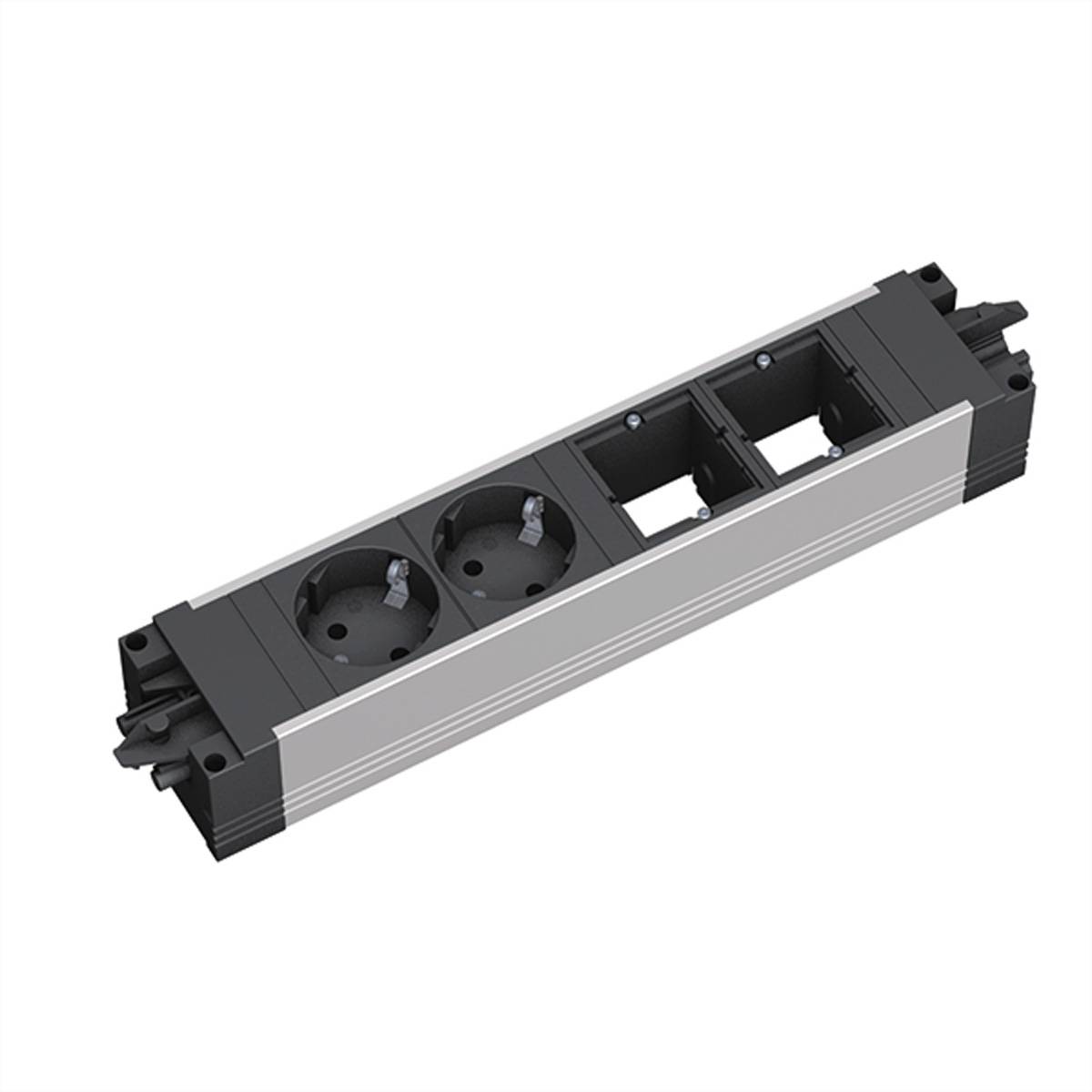 BACHMANN STEP ALU 2xCEE7/3 2xCM GST18 Steckdosenleisten Steckdoseneinheit