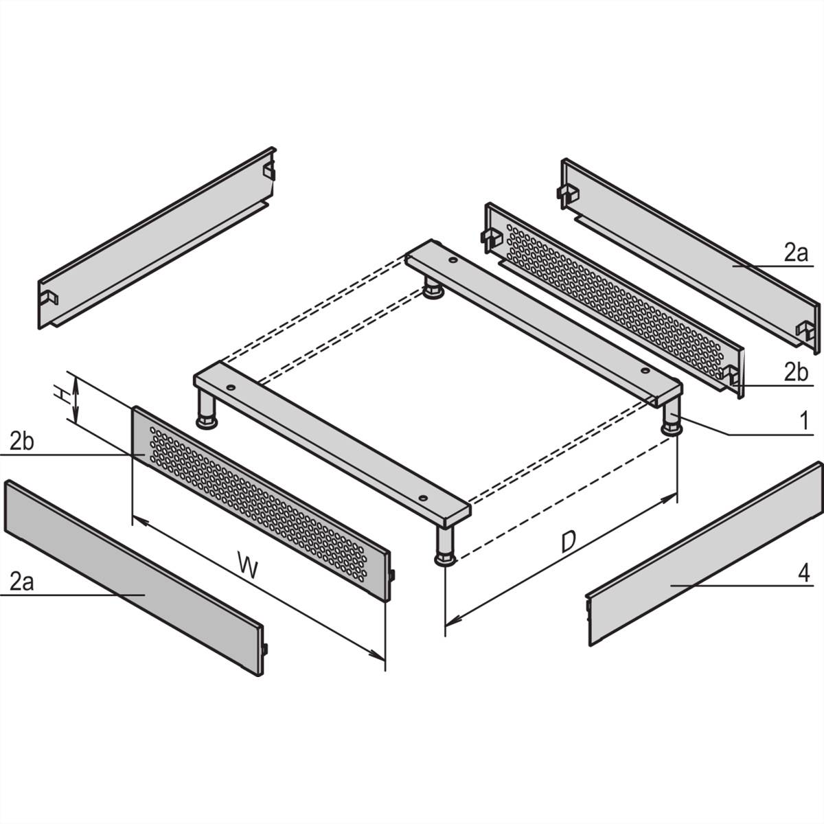 SCHROFF VARISTAR Sockelblende, 1000 mm tief, RAL7021 Netzwerk-Infrastruktur Zubehör Stand- /