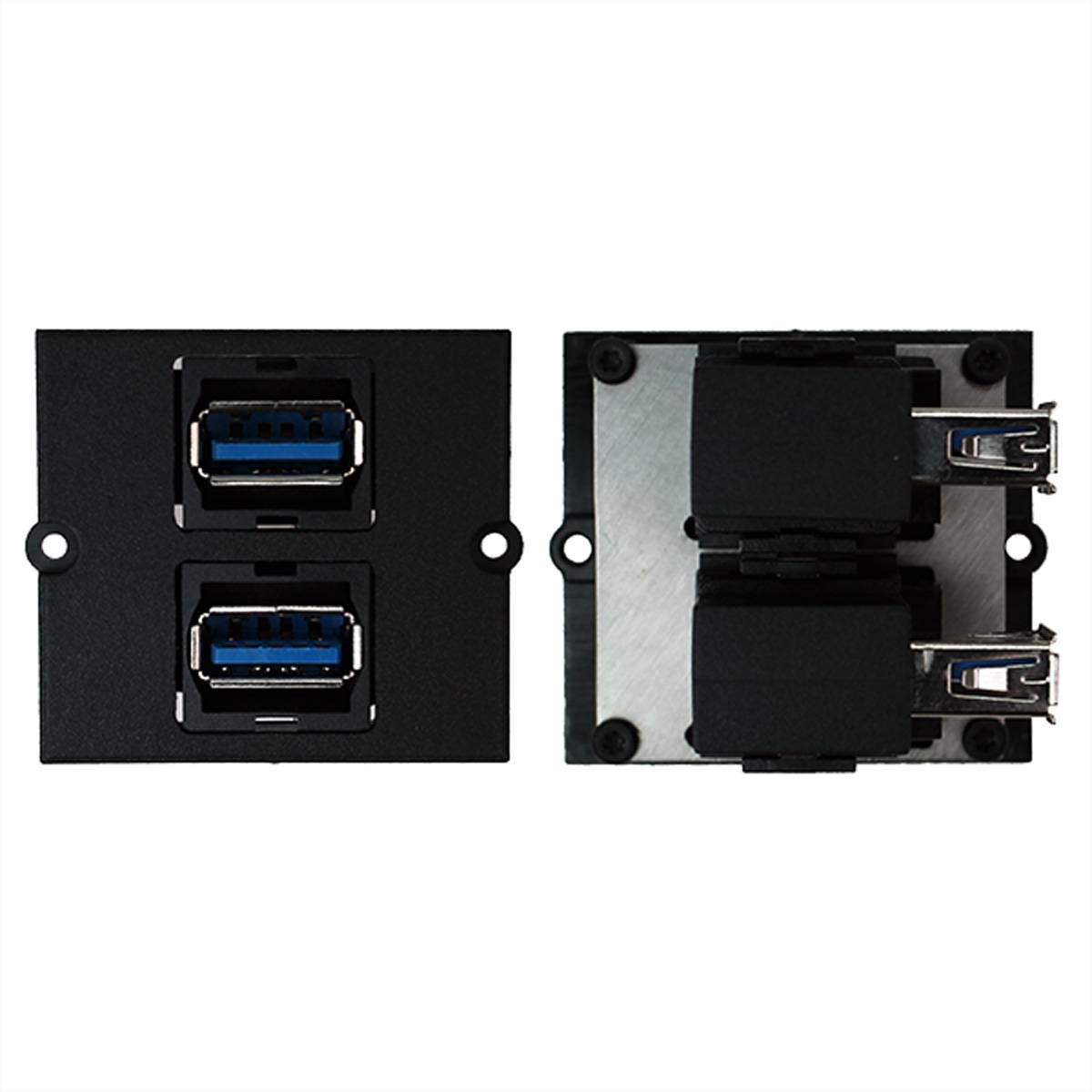 BACHMANN Rahmen 2xUSB 3.0, 90° Abgang seitlich Stromversorgung