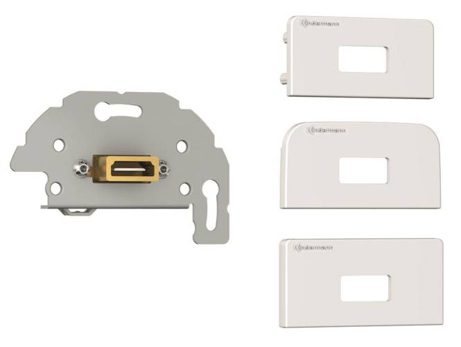 KIND Konnect design click ws 7456000561 HDMI auf 19Pin Blende 1/2 Kabelpeitsche Install.Baumaterial