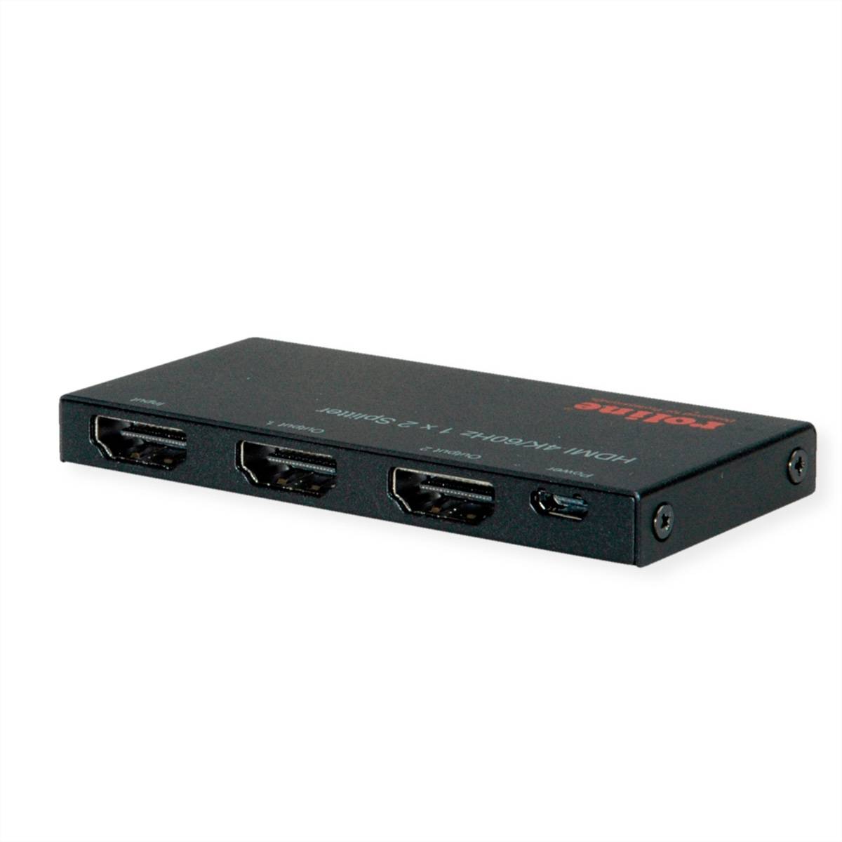 ROLINE HDMI Video-Splitter, Ultra Slim, 2fach Splitter und Selektoren HDMI-Video-Splitter