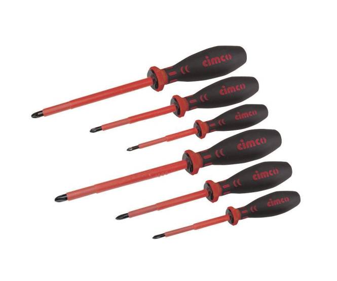 Cimco VDE-Schraubendreher-Satz 117745 6-tlg. Kreuzschlitz Install.Baumaterial Werkzeug Messgeräte