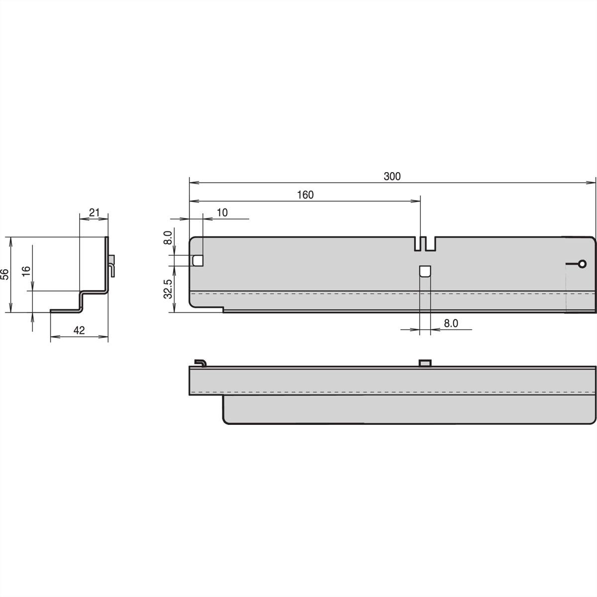 SCHROFF Gleitschiene, 40 kg - GLEITSCHIENEN 300T 40KG(1PA) 19 SchrÃ¤nke &amp, Ausbauteile