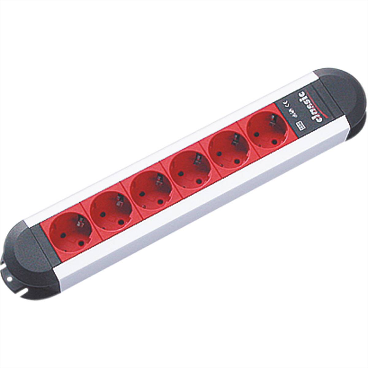 BACHMANN PRIMO 6xCEE7/3 EDV-Rot Strom 2m Steckdosenleisten Steckdosenleiste