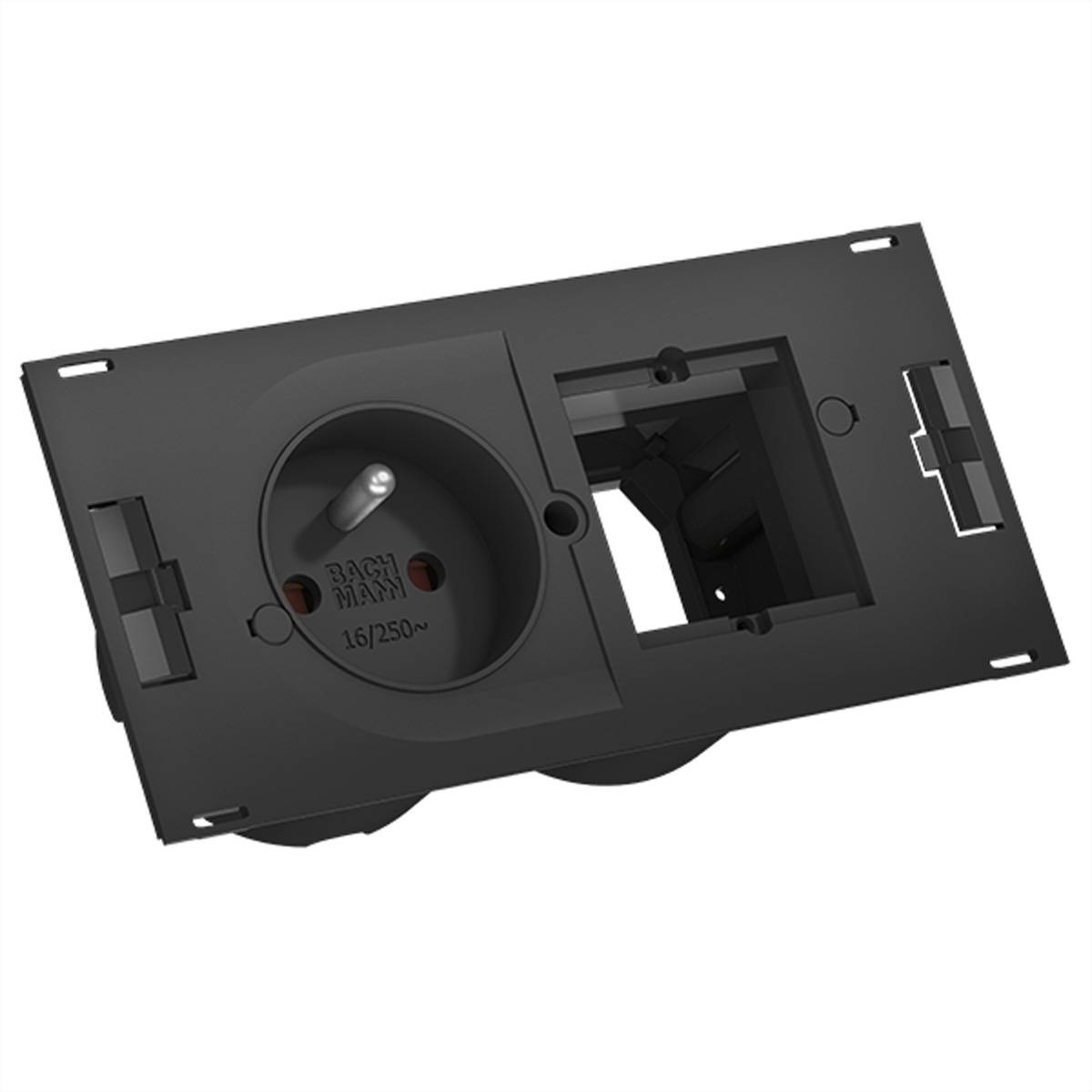 BACHMANN DUE 1xUTE 1xCM 0,2m GST18 Steckdosenleisten Einbau-Anschlussfelder DUE