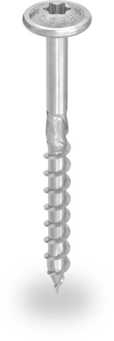 Eine Nahaufnahme einer Metallschraube mit einem spiralförmigen Gewinde, die zum Befestigen oder Bohren ausgelegt ist, vor einem schlichten Hintergrund.