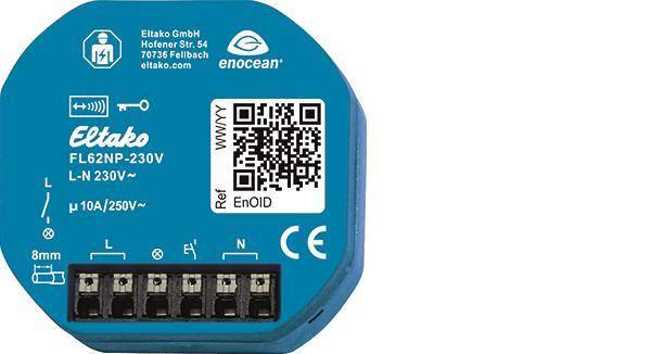 Ein blaues elektronisches Modul mit einem QR-Code, mit der Bezeichnung 