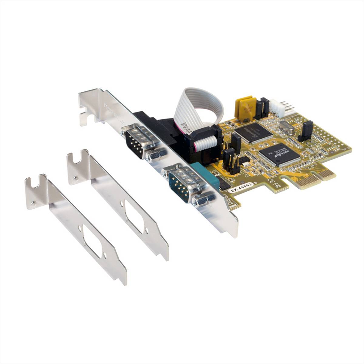 EXSYS EX-44062 2S Seriell RS232 PCIe Karte inkl. Low Profile BÃ¼gel PCI Express Schnittstellenkarten