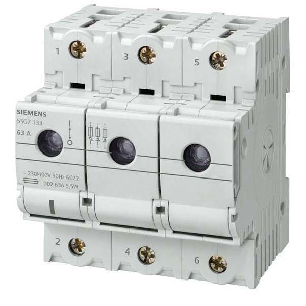 Siemens 5SG7163 MINIZED-Lasttrennschalt. f.NEOZED-SicherungseinsÃ¤tze D02 3p+N Install.Baumaterial