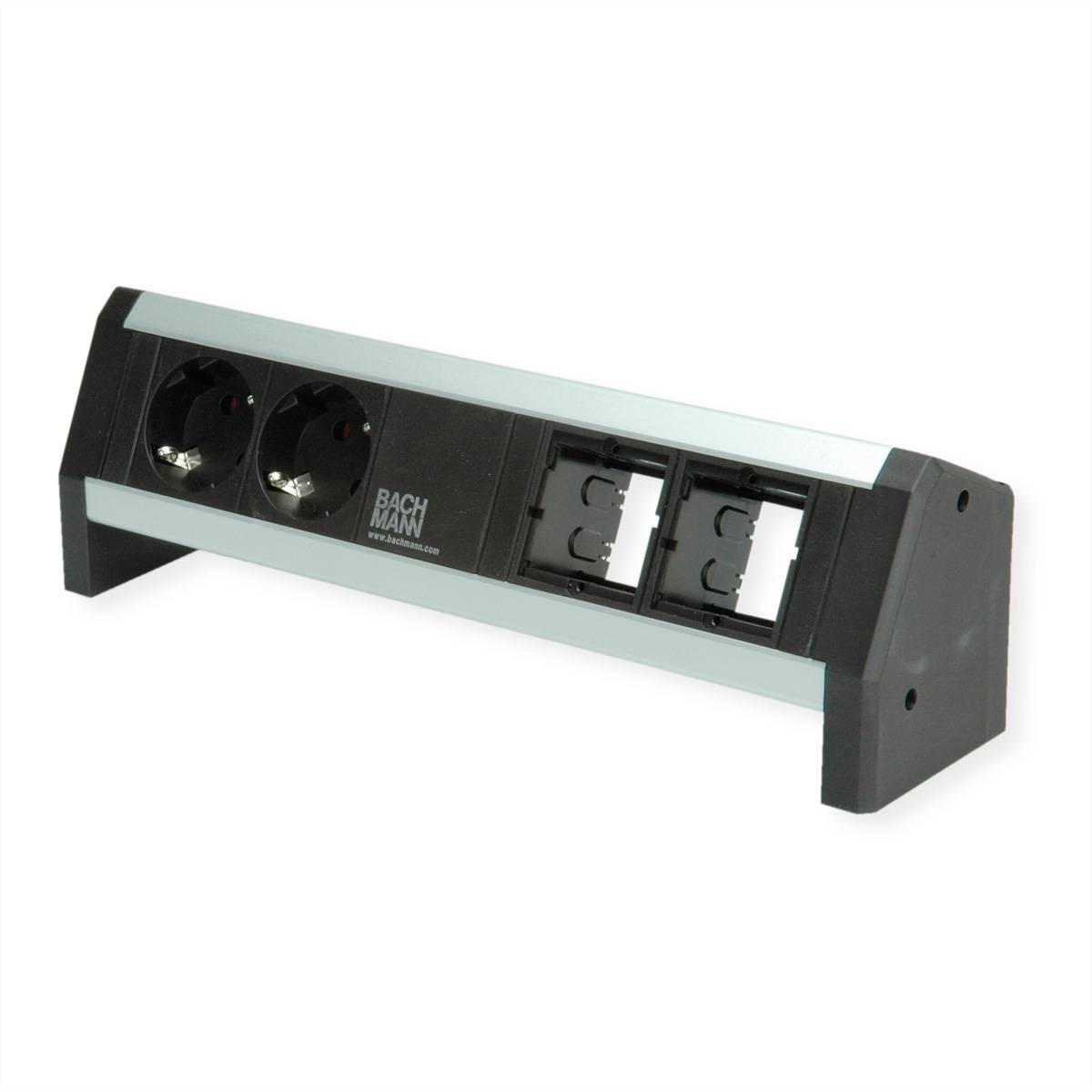 BACHMANN DESK 2x Schutzkontakt, 2x ABD GST18 Steckdosenleisten Aufbau-Anschlussfelder 1