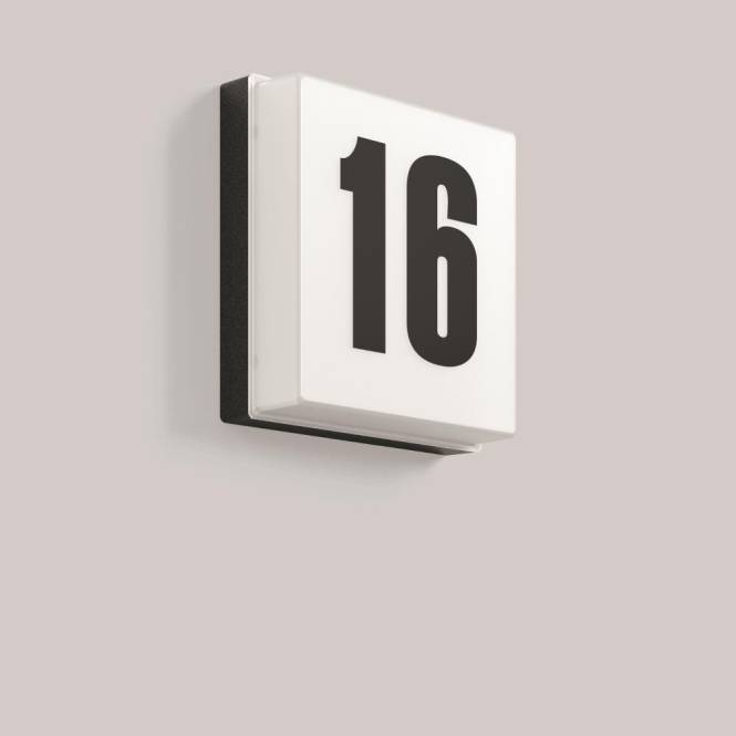 RZB LED-Hausnummernleuchte 221167.003 4,8W 200lm IP44 226x226x70mm schwarz Techn.Licht/Wohnraum