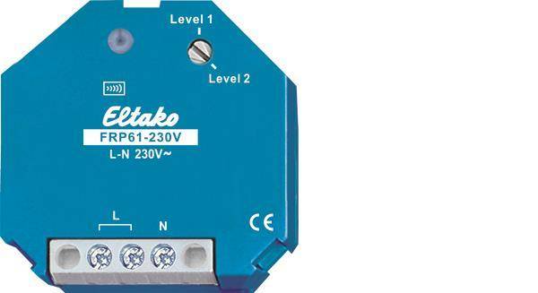 Ein rundes, blaues Elektrogerät mit der Bezeichnung „Eltako EUD61NPN 230V