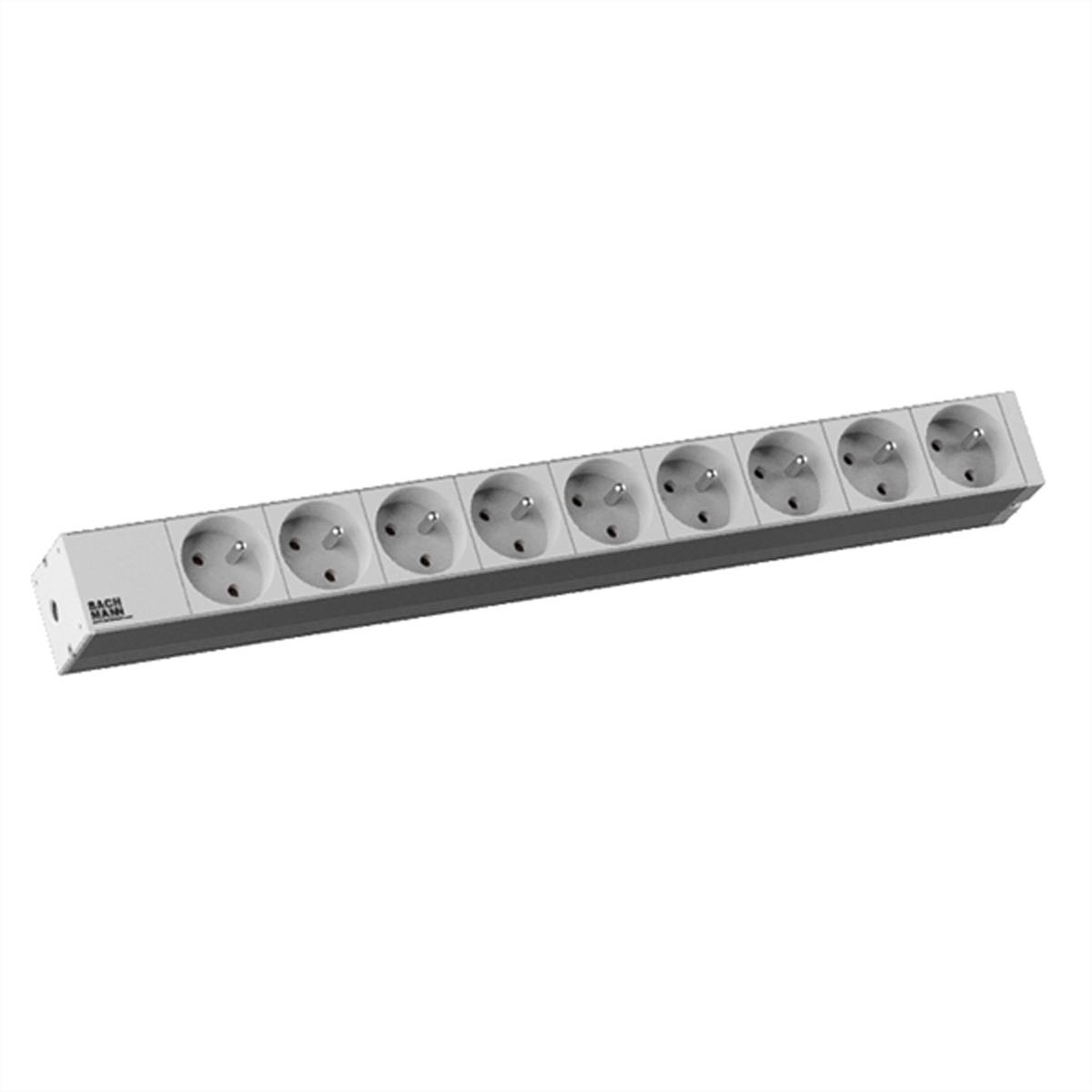 BACHMANN 19-Steckdosenleiste 1HE 9xUTE, 2 m Steckdosenleisten IT-Steckdosenleiste