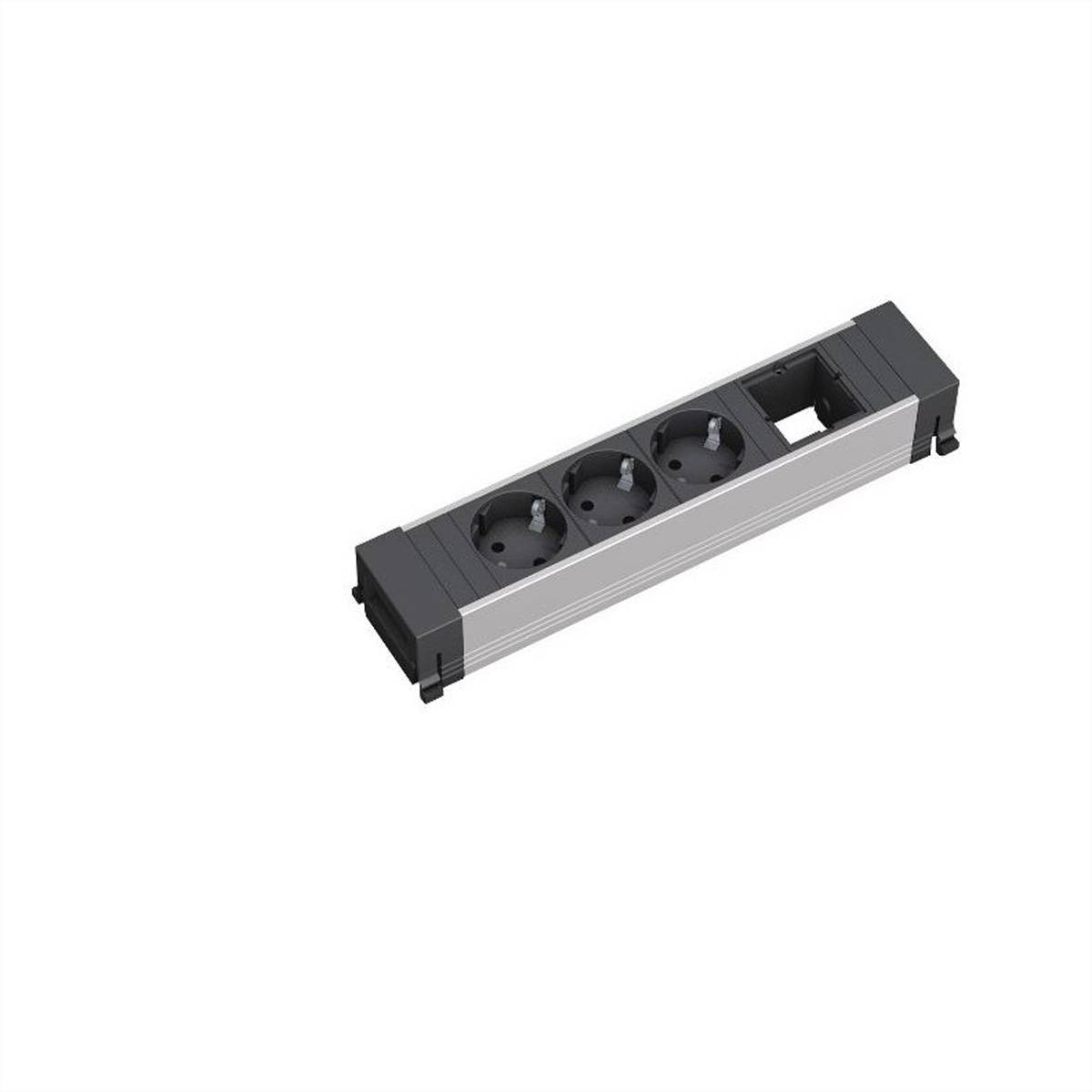 BACHMANN CONFERENCE TOP FRAME Medium Einsatz 3x Schutzkontakt 1x ABD Steckdosenleisten