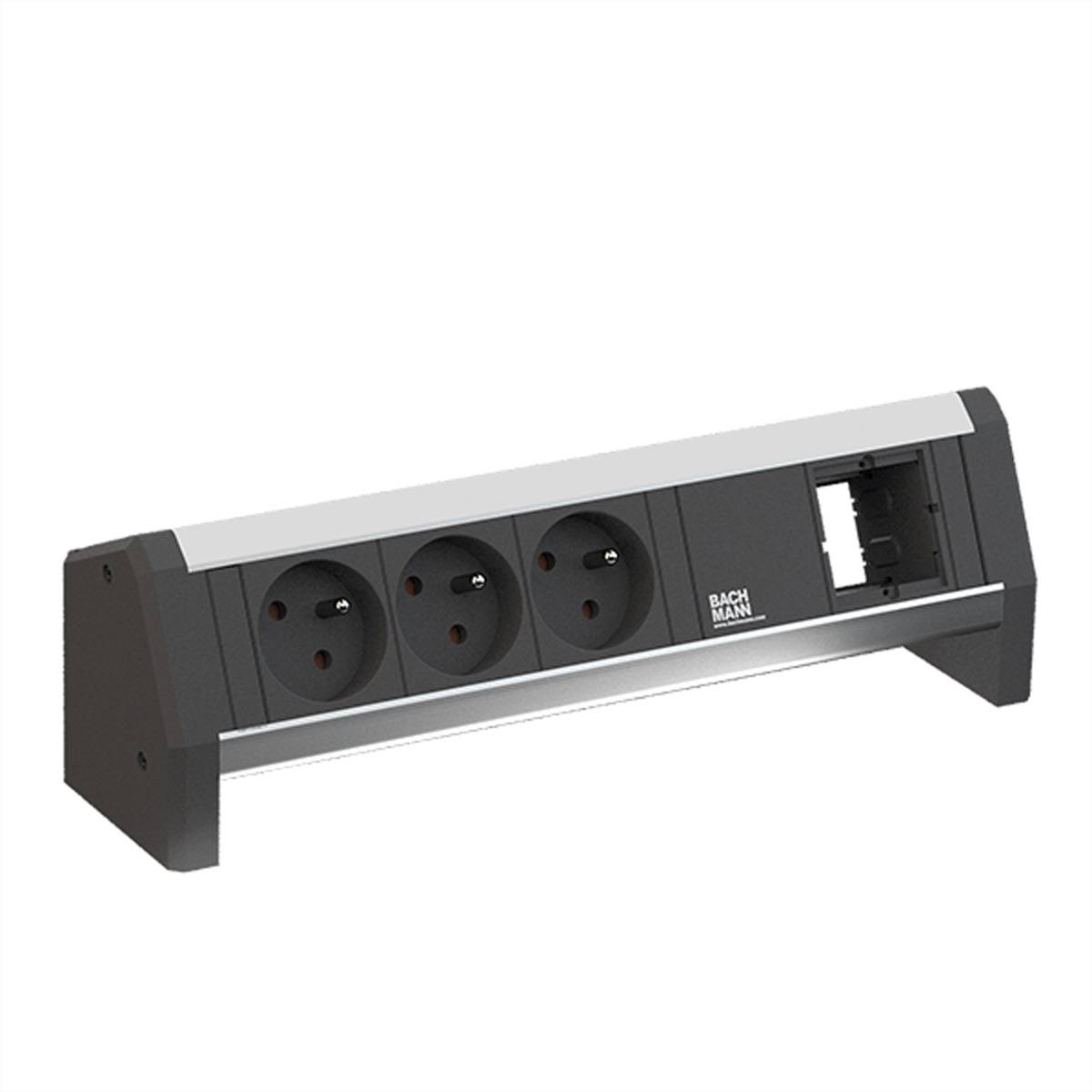 BACHMANN DESK 3xUTE 1xCM Strom 1,0m GST18 Steckdosenleisten Aufbau-Anschlussfelder 1