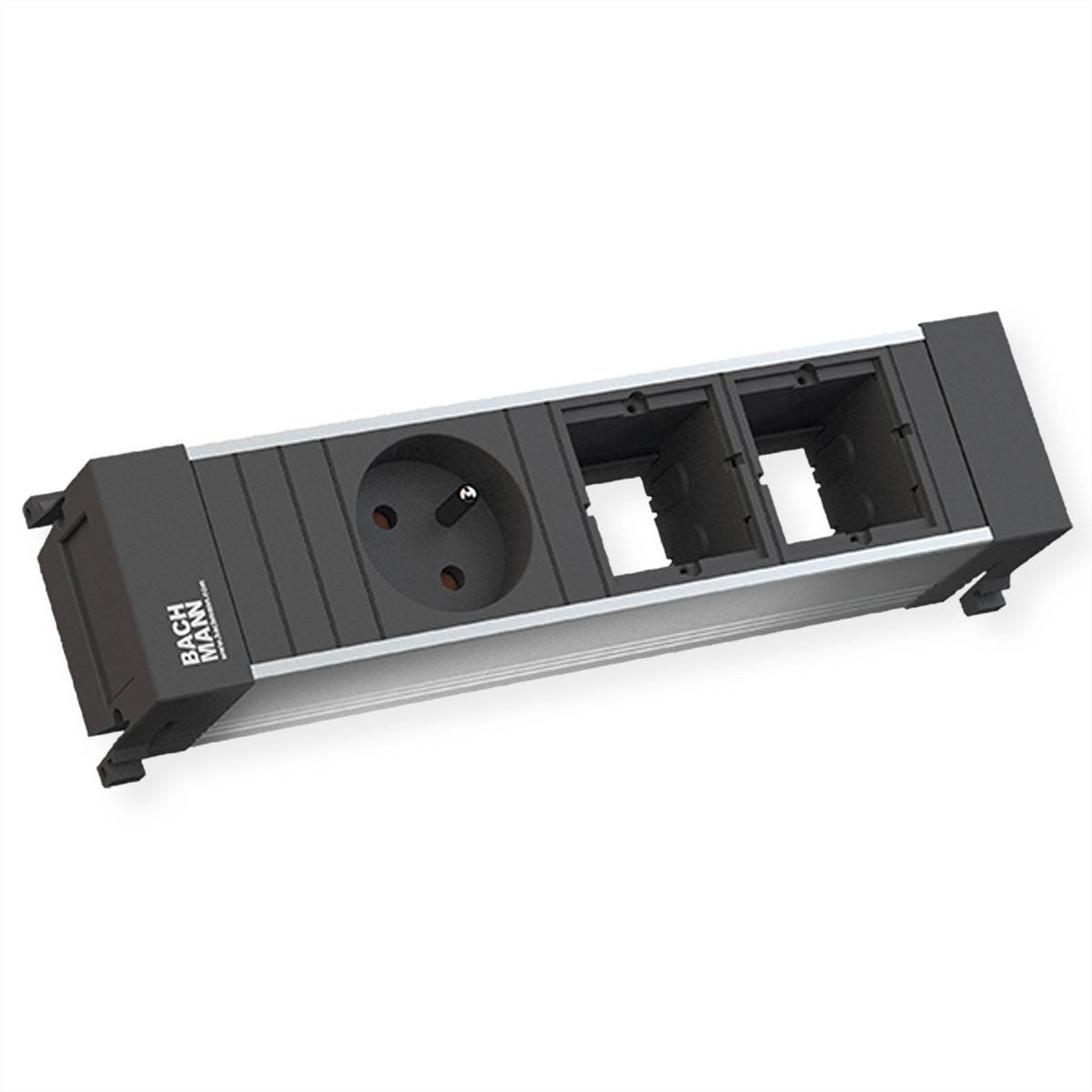 BACHMANN Power Frame 1x UTE (Frankreich) 2x ABD Steckdosenleisten Einbau-Anschlussfelder POWER FRAME