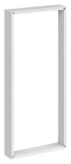 Ein weißer Türrahmen ohne Tür, der ein minimalistisches modernes Design vor einem einfachen Hintergrund zeigt.