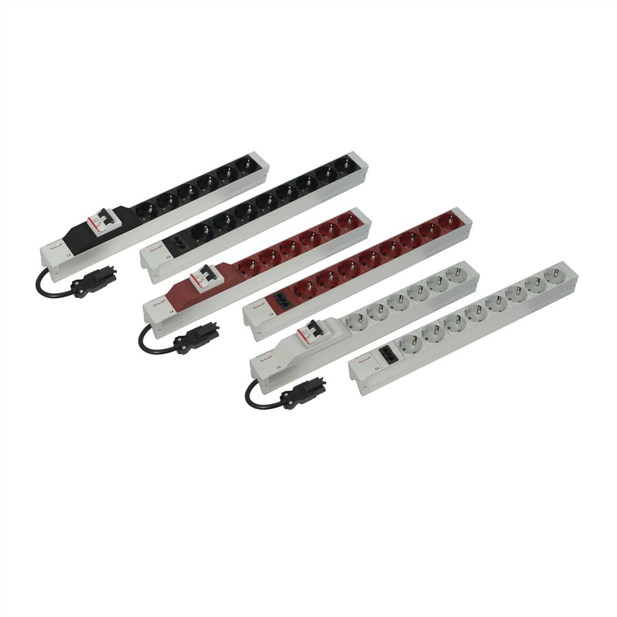 SCHROFF Schutzkontakt-Steckdosenl.Wieland Anschl.-STDL.8DO.Schutzkontakt SCHWARZ 19 SchrÃ¤nke &amp,