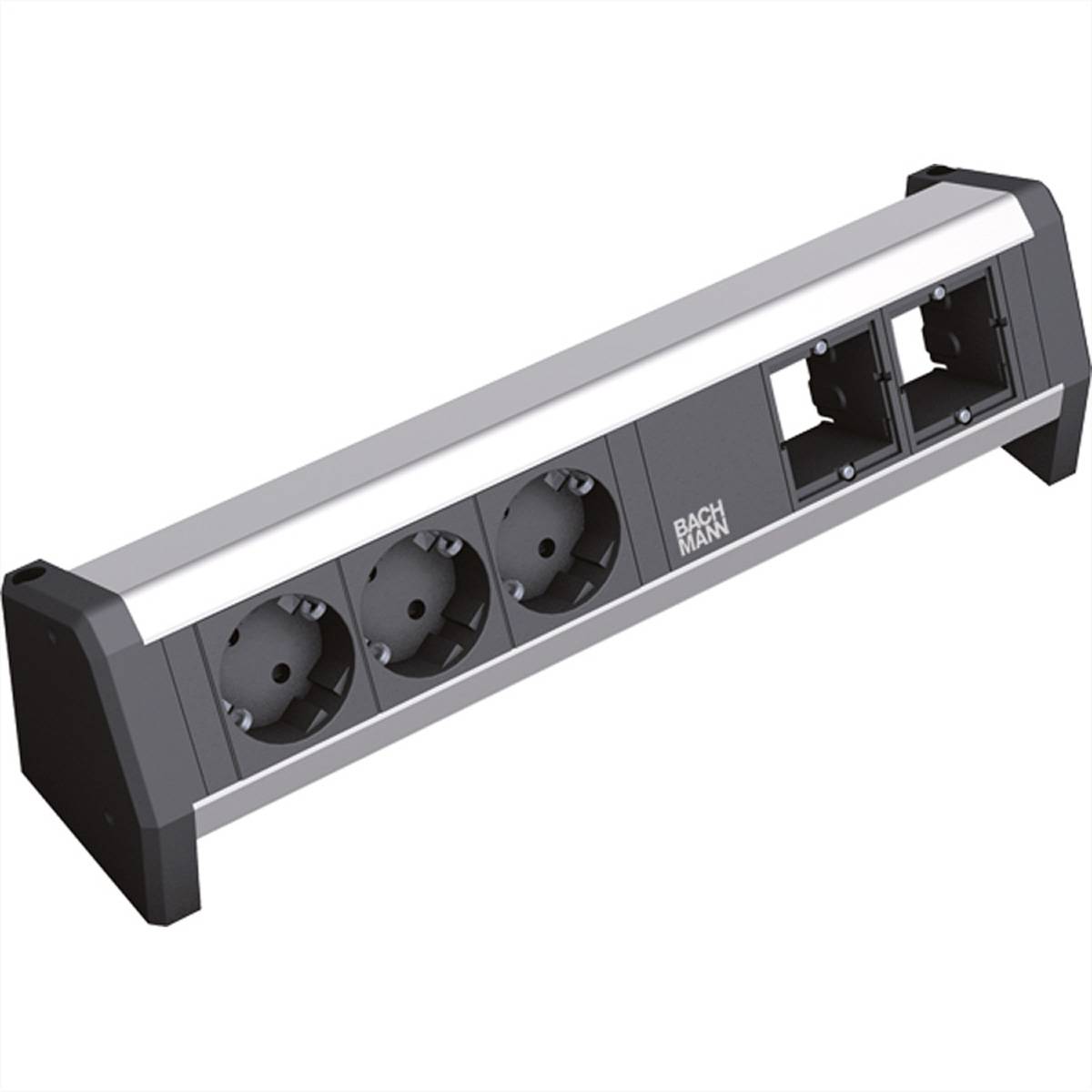 BACHMANN DESK 3x Schutzkontakt 2x ABD GST18 Steckdosenleisten Aufbau-Anschlussfelder 1