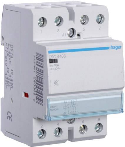 Hager InstallationsschÃ¼tz 40A ESC440S ** brummfrei 4SchlieÃŸer 230V Install.Baumaterial