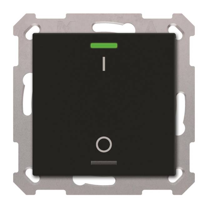 MDT BE-TAL550106.B1 KNX Taster Light 55 1-fach RGBW Schwarz matt Schalten Install.Baumaterial KNX