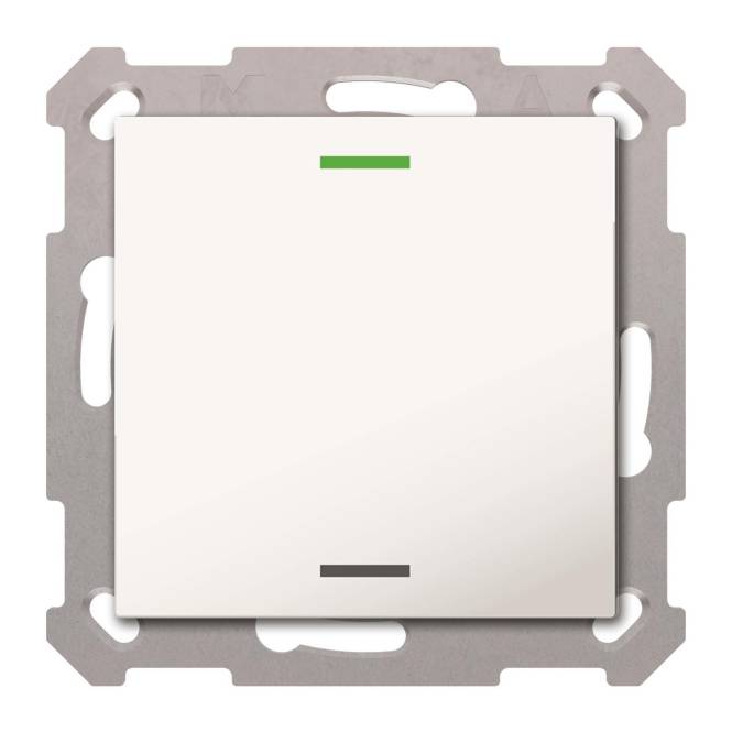 MDT BE-TAL55T1.01 Taster Light 55 1fach RGB-W Temp.sensor Reinweiß gl. Neutral Install.Baumaterial