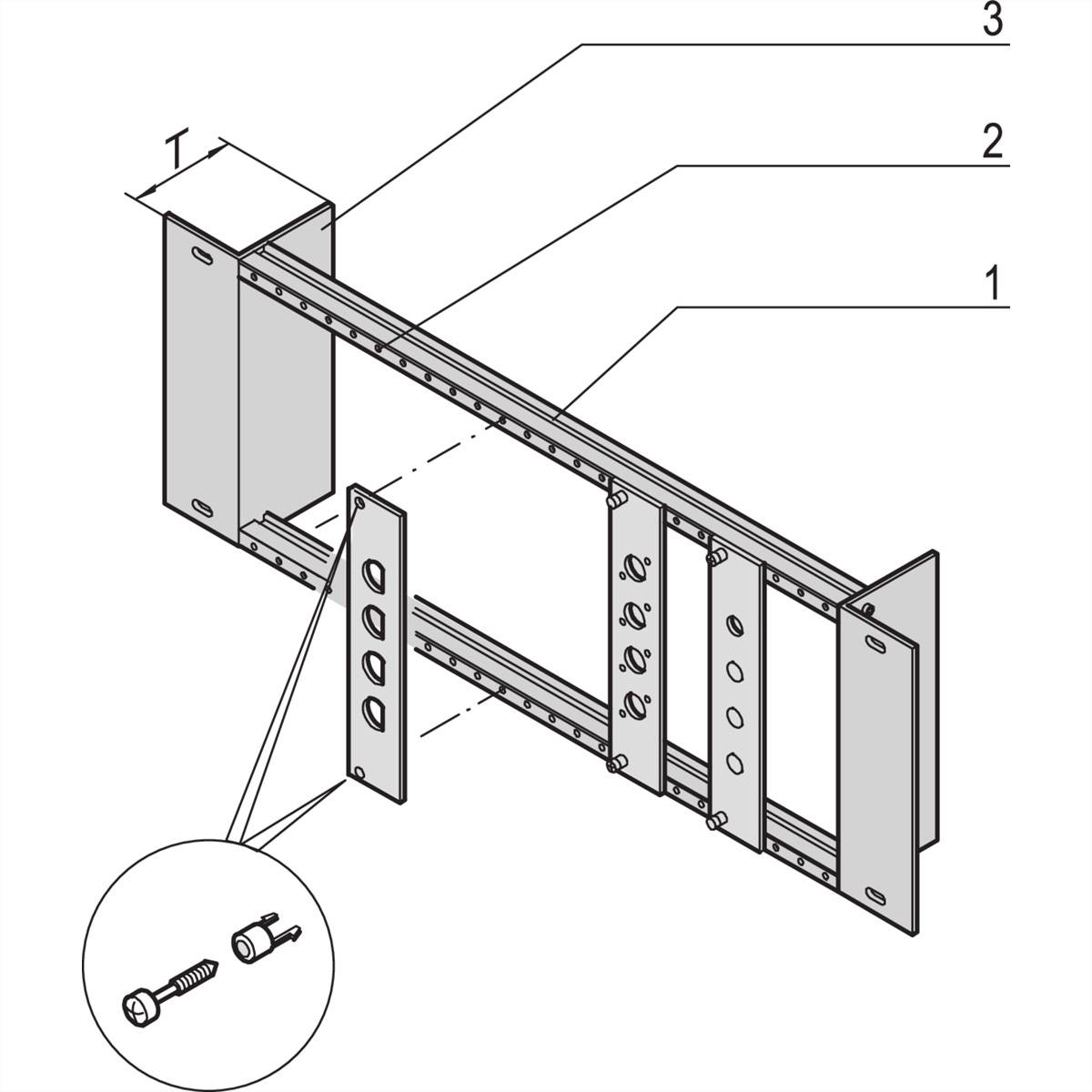 SCHROFF 19-Modulträger ohne Zugentlastung - 19 MODULTRAEGER 3HE 40T 19 Schränke &amp