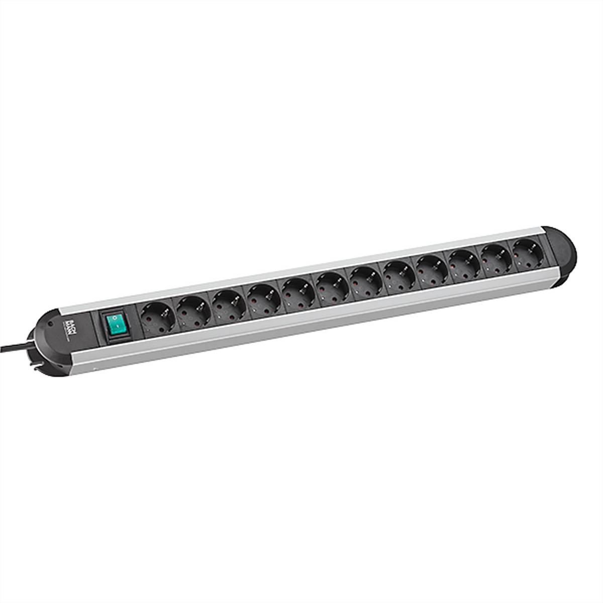 BACHMANN Steckdosenleiste ALU 12fach, 45°, mit Schalter, 1,75m Steckdosenleisten