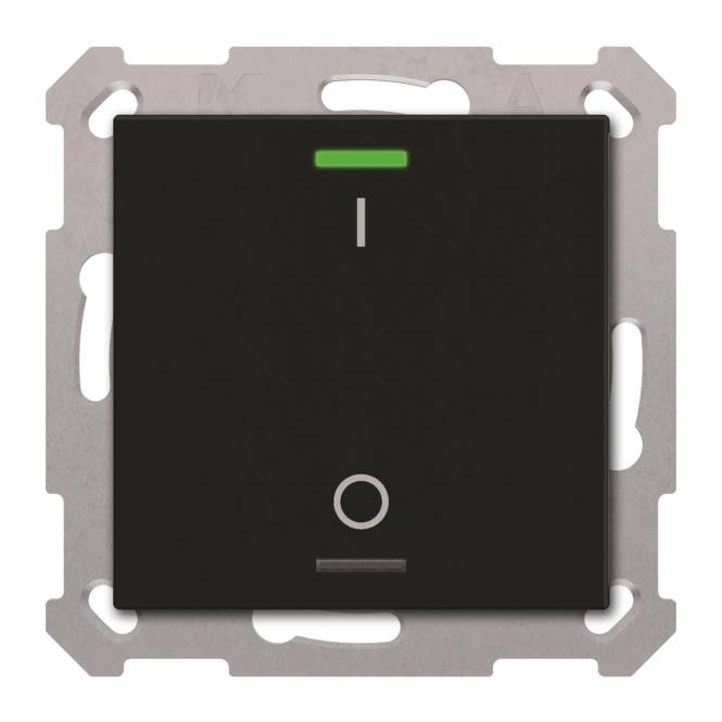 MDT BE-TAL55T106.B1 KNX Taster Light 55 1f RGBW Temperatursensor sw matt Schalt. Install.Baumaterial
