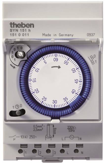 THEB Zeitschaltuhr analog SYN151H 60-Min Programm ohne Gangreserve 96SE Install.Baumaterial