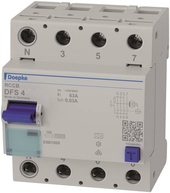 DOEP Fi-Schutzschalter DFS4-063-4/0,03-A ** Install.Baumaterial Zählerschr./Verteilg