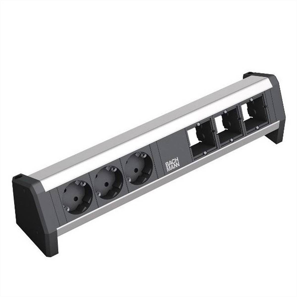 BACHMANN DESK 3x Schutzkontakt 3x ABD Steckdosenleisten Aufbau-Anschlussfelder 1