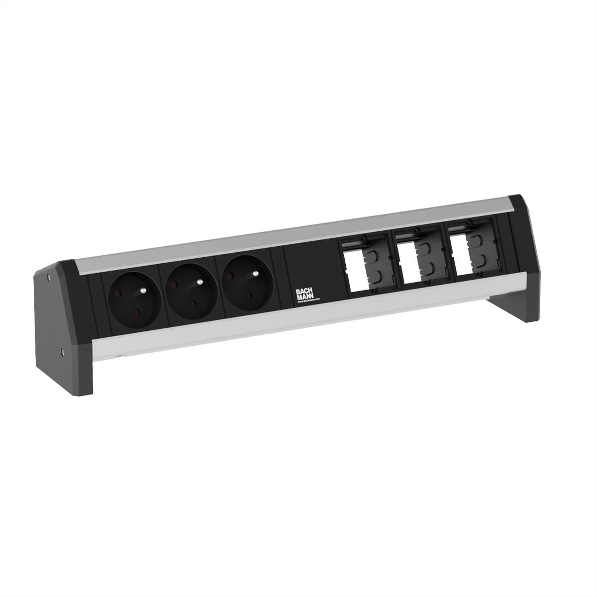 BACHMANN DESK 3x Schutzkontakt 3x ABD Steckdosenleisten Aufbau-Anschlussfelder 1