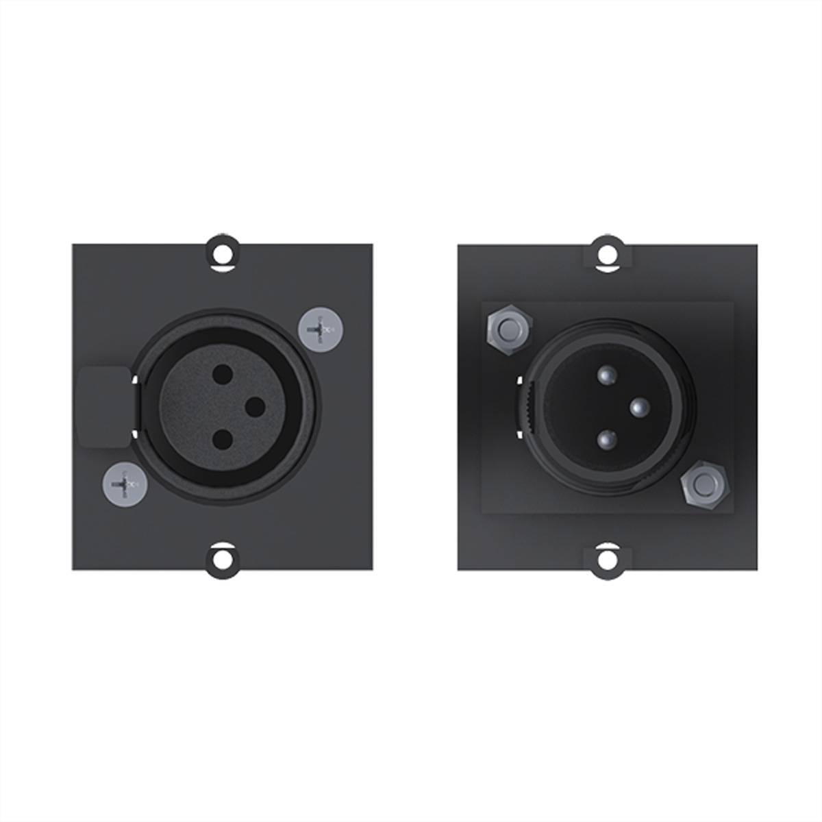 BACHMANN Rahmen XLR 3-polig Buchse, Schraubklemme 3-pol. Abdeckkappe Stromversorgung