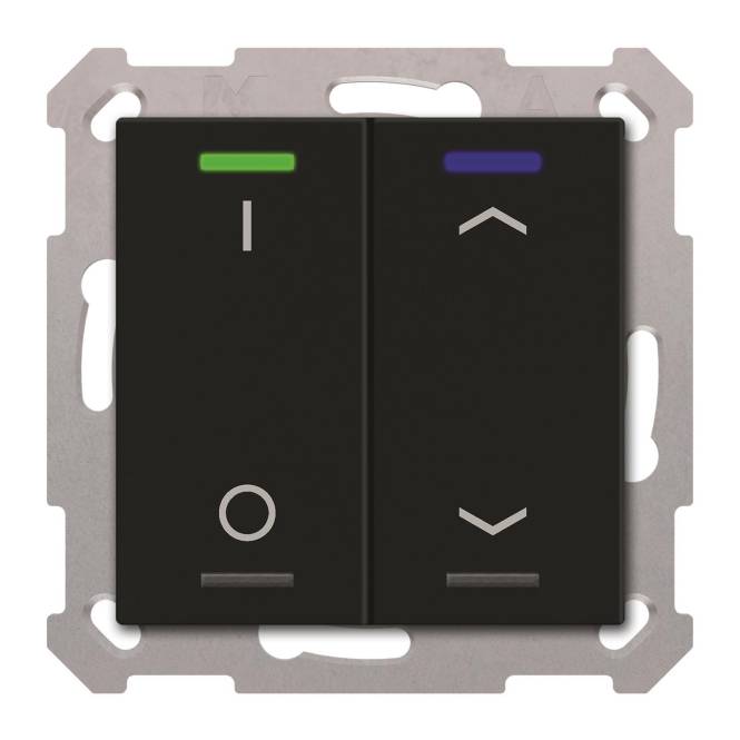 MDT BE-TAL550206.D1 KNX Taster Light 55 2-fach RGBW Schwarz matt Schalt._Jalous. Install.Baumaterial