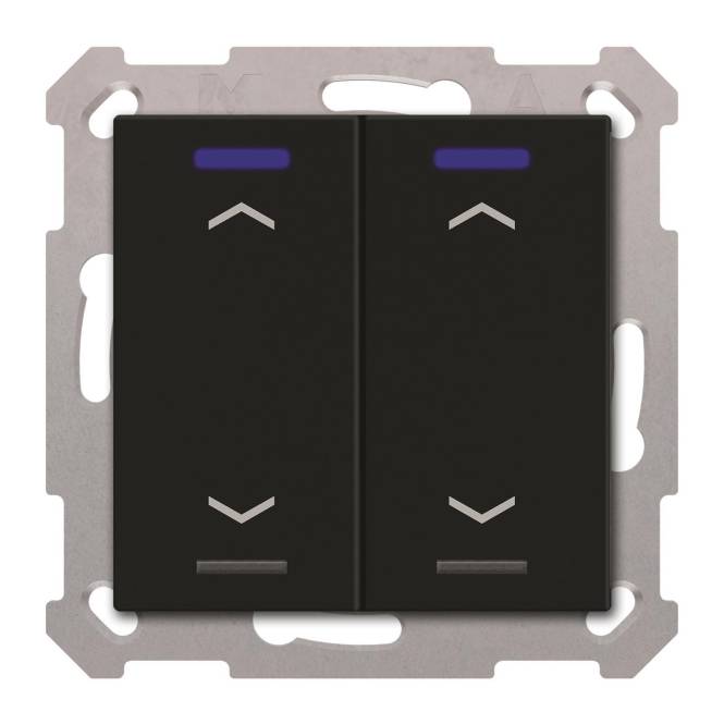 MDT BE-TAL550206.A1 KNX Taster Light 55 2-fach RGBW Schwarz matt Jalousie Install.Baumaterial KNX