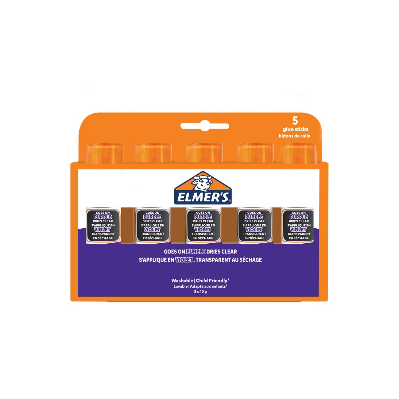 Elmers Klebestift Disappearing Purple 40G - 5er Blister Multimedia-Technik Zeichnen,Malen,Basteln