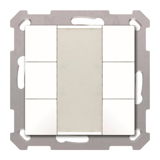 MDT BE-TA5506.G2 Taster 55 6-fach Reinweiß glänzend Install.Baumaterial Schaltermat/Geb.Steu KNX