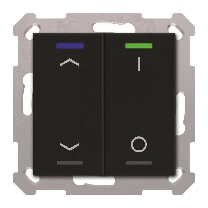 MDT BE-TAL55T206.C1 KNX Taster Light 55 2f RGBW Temperatursensor sw matt Jal_Sch Install.Baumaterial