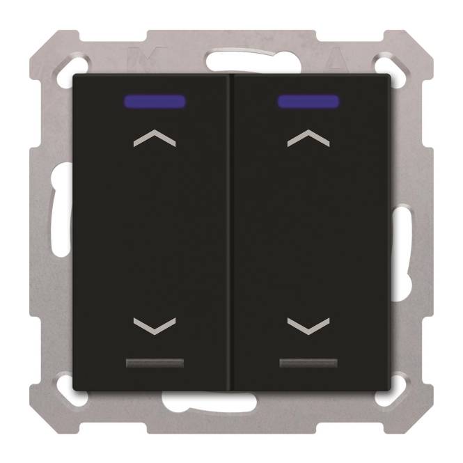 MDT BE-TAL55T206.A1 KNX Taster Light 55 2f RGBW Temperatursensor sw matt Jalous. Install.Baumaterial