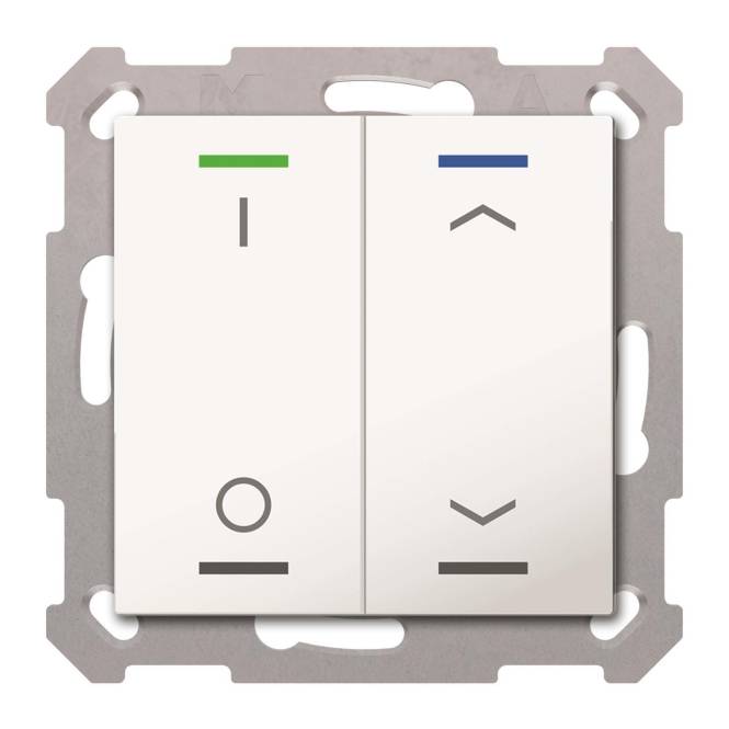 MDT BE-TAL55T2.D1 Taster Light 55 2fach RGB-W Temp. Reinweiß gl. Schalten/Jal. Install.Baumaterial